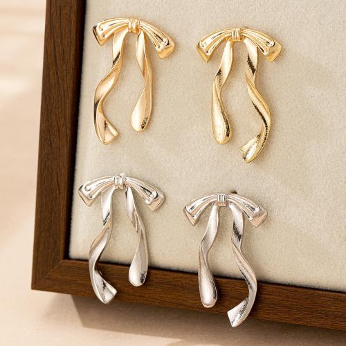 Zinc Alloy Stud Earring Bowknot plated for woman Sold By Pair