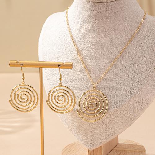 Zinc Alloy Jewelry Sets earring & necklace plated for woman gold Sold By Set