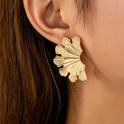 Zinc Alloy Stud Earring Leaf plated for woman Sold By Pair