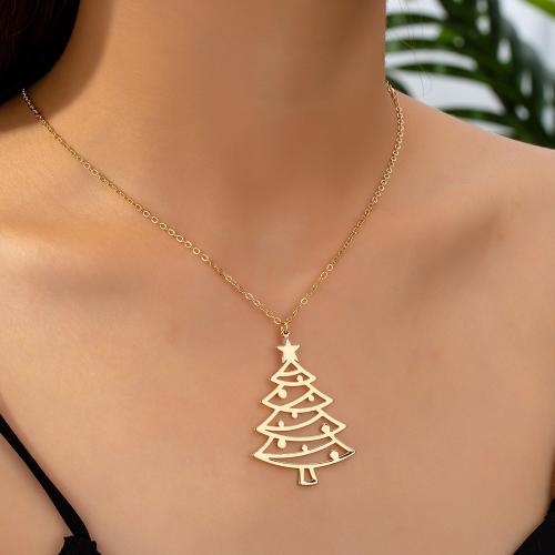 Collares de hierro, fundición, Árbol de Navidad, chapado, para mujer, dorado, Vendido por UD