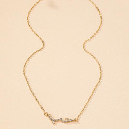 Zinc Alloy Jewelry Necklace plated micro pave cubic zirconia & for woman gold Sold By PC