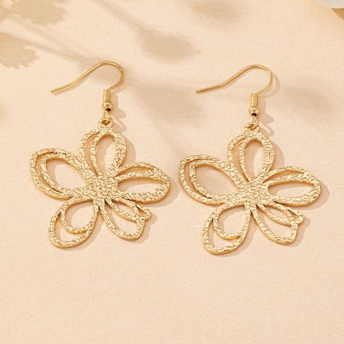 Iron Earring petals plated for woman gold Sold By Pair