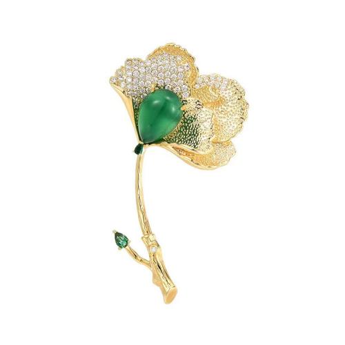 Zinc Alloy Brooches with Gemstone for woman & with rhinestone Sold By PC