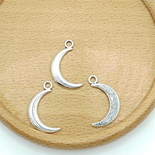 Zinc Alloy Moon Pendants antique silver color plated DIY Sold By Bag