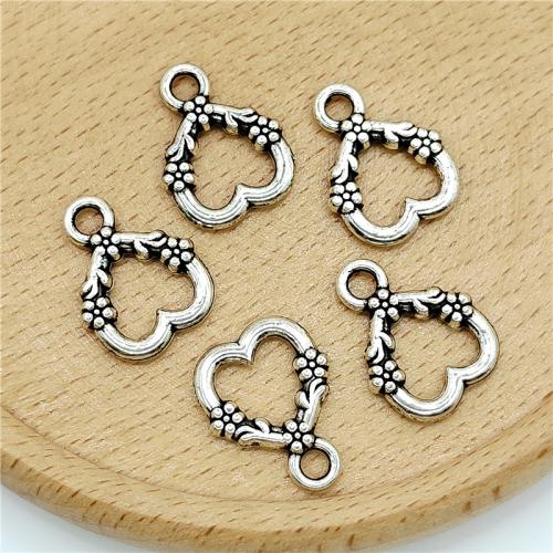 Zinc Alloy Heart Pendants antique silver color plated DIY Sold By Bag