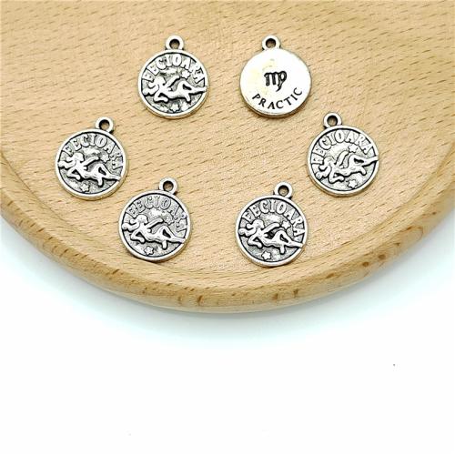 Ciondoli in lega di zinco, lega in zinco, Vergine, placcato argento antico, DIY, 12x15mm, 100PC/borsa, Venduto da borsa