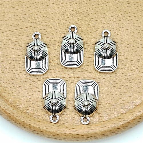 Zinc Alloy Hat pendentifs, alliage de zinc, chapeau, Plaqué de couleur d'argent, DIY, 10x20mm, 100PC/sac, Vendu par sac