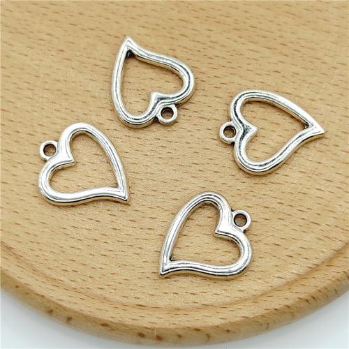 Zinklegering Hart Hangers, Zinc Alloy, antiek zilver plated, DIY, 15x18mm, 100pC's/Bag, Verkocht door Bag