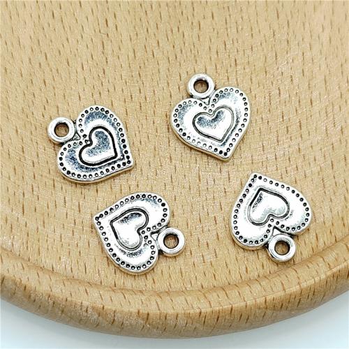 Zinc Alloy Heart Pendants antique silver color plated DIY Sold By Bag