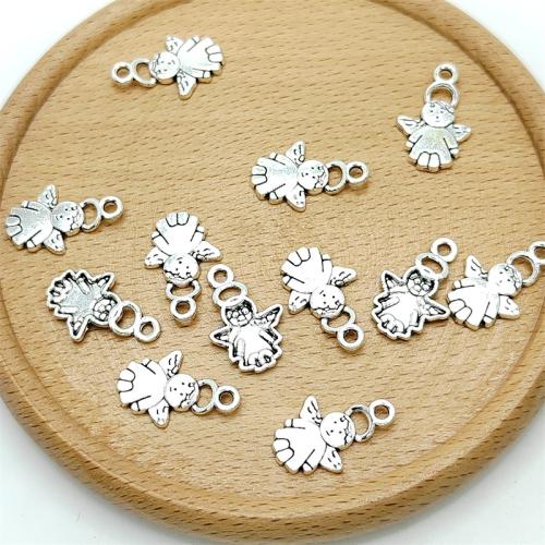 Zinc Alloy Pendants Angel antique silver color plated DIY Sold By Bag