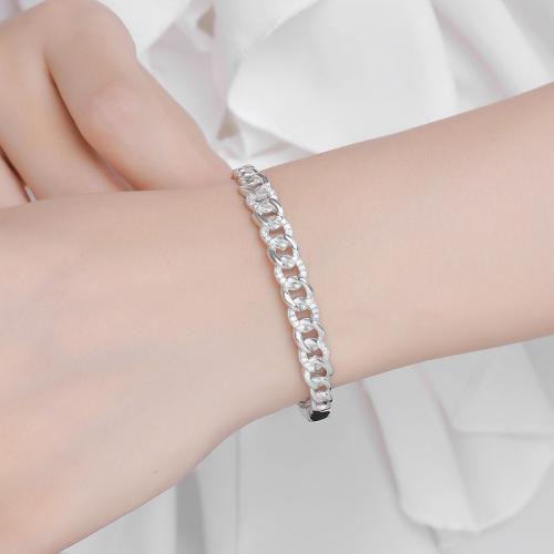 925 Sterling Silver Cuff Bangle with Moissanite fashion jewelry & for woman Inner Approx Sold By PC