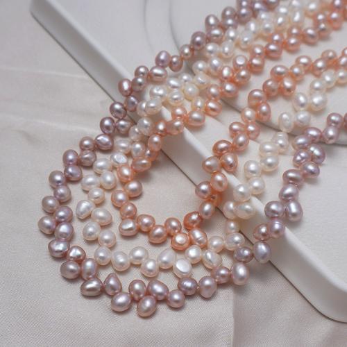 Prirodni slatkovodni biser labav nakit, Slatkovodni Pearl, pšenica, možete DIY, više boja za izbor, 6-7mm, Prodano Per Približno 35-36 cm Strand