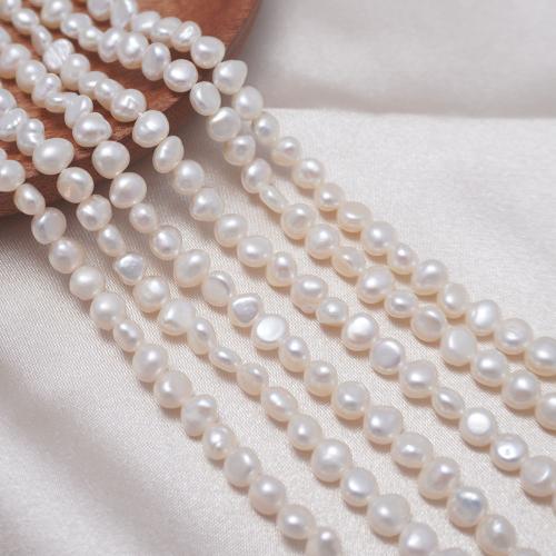 Keishi Kulturan Slatkovodni Pearl perle, možete DIY, bijel, 5-6mm, Prodano Per Približno 35 cm Strand