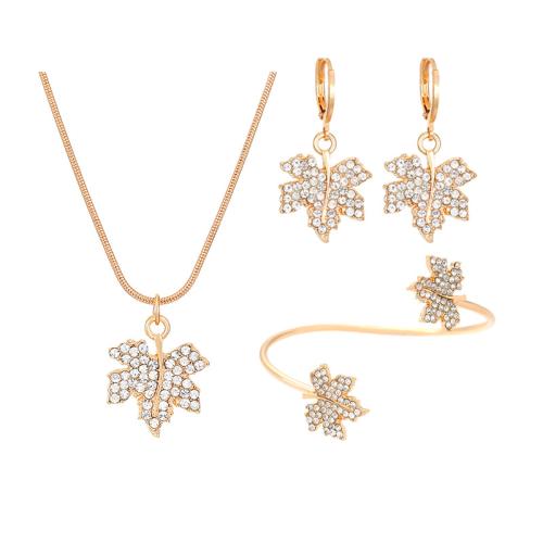 Zinc Alloy Jewelry Sets fashion jewelry & for woman & with rhinestone golden Sold By PC