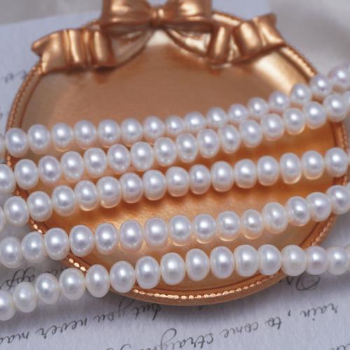 Natural Freshwater Pearl Loose Beads Flat Round DIY white 8-9mm Sold Per Approx 37 cm Strand