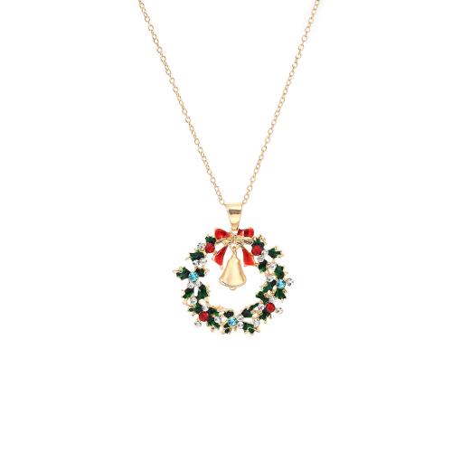 Zinc Alloy Sweater Necklace Christmas Design & for woman & enamel Sold Per Approx 62.5 cm Strand