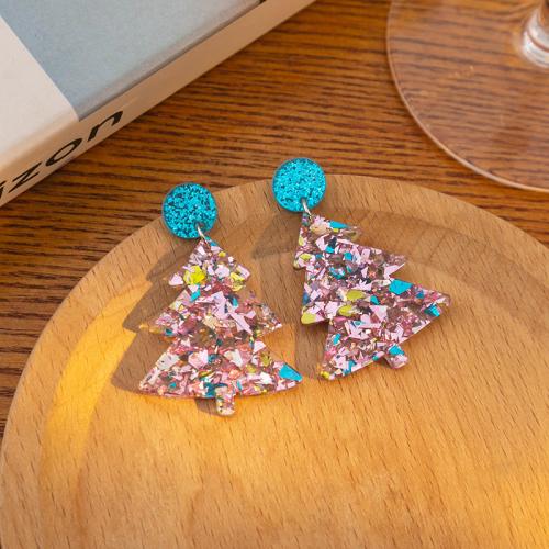 Christmas Earrings Zinc Alloy Christmas Tree Christmas Design & for woman Sold By Pair