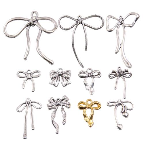 Zinc Alloy Bowknot pendentifs, alliage de zinc, Noeud papillon, Placage, DIY & normes différentes pour le choix, plus de couleurs à choisir, protéger l'environnement, sans nickel, plomb et cadmium, Environ 100PC/sac, Vendu par sac