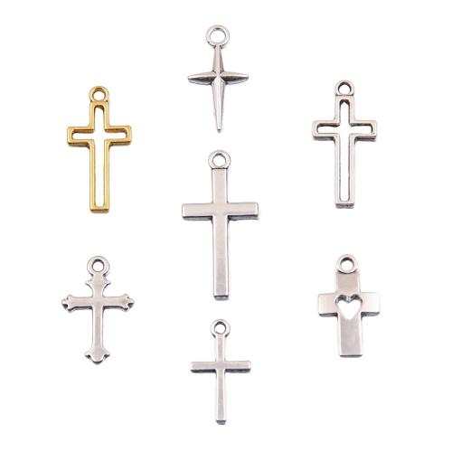 Zinklegierung Kreuz Anhänger, plattiert, DIY & verschiedene Größen vorhanden, keine, frei von Nickel, Blei & Kadmium, ca. 100PCs/Tasche, verkauft von Tasche