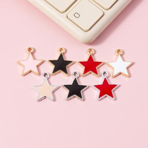 Sinc Alloy cruan Pendants, Star, plátáilte, DIY, dathanna níos mó le haghaidh rogha, 15.80x18.30mm, 100ríomhairí pearsanta/Mála, Díolta De réir Mála