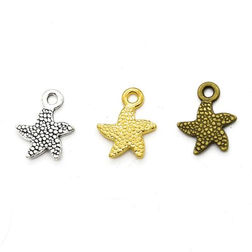 Sinc Alloy Pendants Ainmhithe, Starfish, plátáilte, DIY, dathanna níos mó le haghaidh rogha, 16x13mm, 100ríomhairí pearsanta/Mála, Díolta De réir Mála