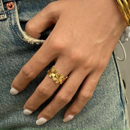 Stainless Steel Finger Ring 304 Stainless Steel gold color plated fashion jewelry golden Sold By PC