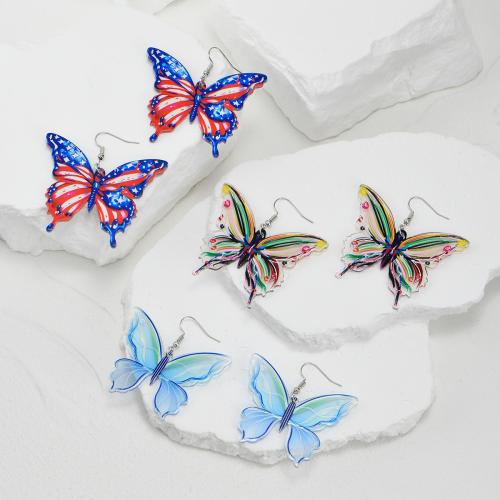 Acrylic Jewelry Earring Butterfly fashion jewelry Sold By Pair