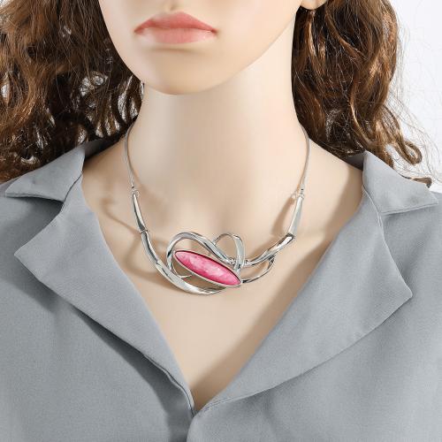 Zinc Alloy Jewelry Necklace with Resin plated fashion jewelry nickel lead & cadmium free Sold By PC