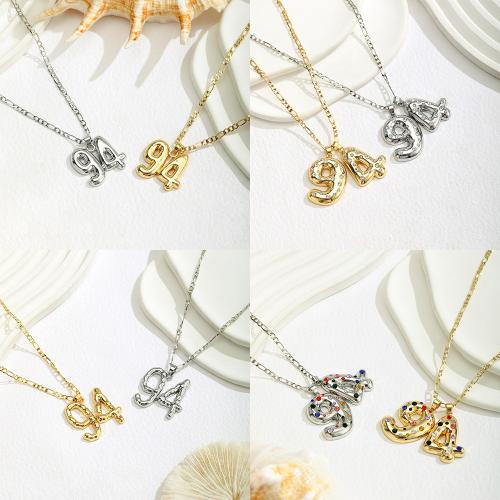 Zinc Alloy Jewelry Necklace Number plated fashion jewelry & with rhinestone nickel lead & cadmium free Sold By PC