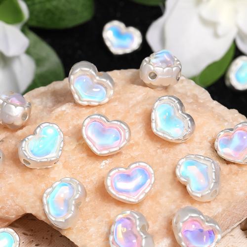 Zinc Alloy Heart Beads plated DIY nickel lead & cadmium free Sold By Bag