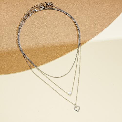 Zinc Alloy Jewelry Necklace three pieces & fashion jewelry & for woman original color Length Approx 41-50 cm Sold By Set