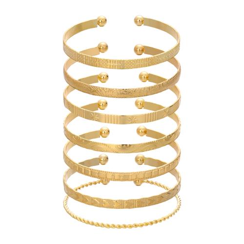 Zinc Alloy Bangle plated 7 pieces & fashion jewelry & for woman Sold By Set