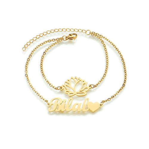 Pulseira de aço titânio, Partículas de aço, with 4CM extender chain, banhado, para mulher, dourado, comprimento Aprox 18 cm, vendido por PC