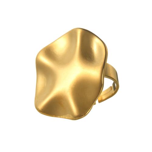 Anillo de dedo de acero inoxidable, acero inoxidable 304, chapado, para mujer, dorado, Vendido por UD