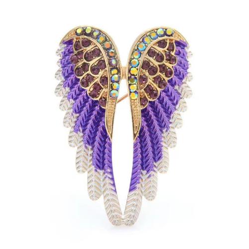 Zinc Alloy Brooches plated for woman & enamel & with rhinestone Sold By PC