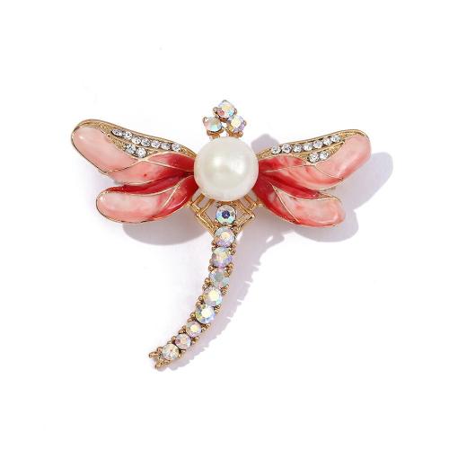 Zinc Alloy Brooches with Plastic Pearl plated & for woman & with rhinestone Sold By PC