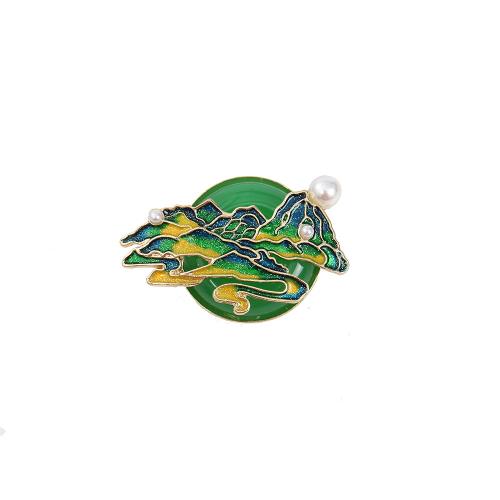 Zinc Alloy Brooches with Plastic Pearl & for woman & enamel & with rhinestone Sold By PC