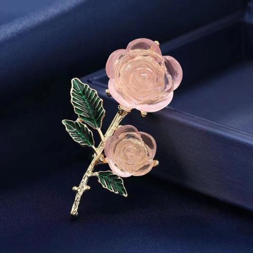 Zinc Alloy Brooches with Resin for woman pink Sold By PC