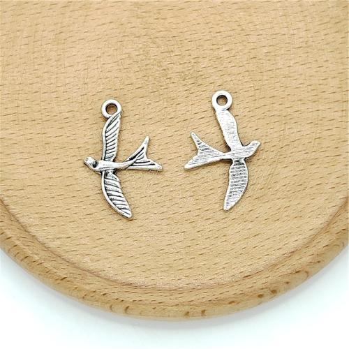 Zinklegering Animal Hangers, Zinc Alloy, Vogel, antiek zilver plated, DIY, 28x14mm, 100pC's/Bag, Verkocht door Bag