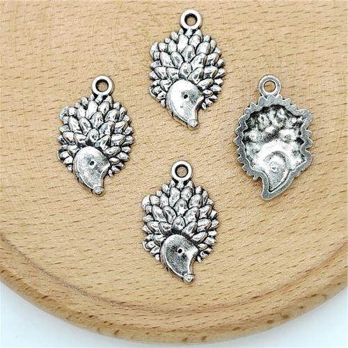 Zinc Alloy Animal Pendants Hedgehog antique silver color plated DIY Sold By Bag