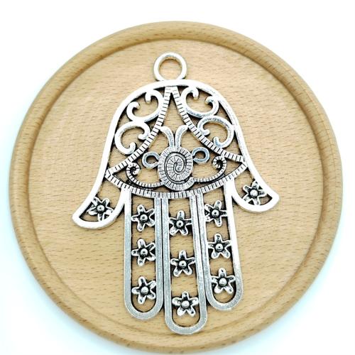 Zinc Alloy main pendentifs, alliage de zinc, Plaqué de couleur d'argent, DIY, 60x83mm, 100PC/sac, Vendu par sac