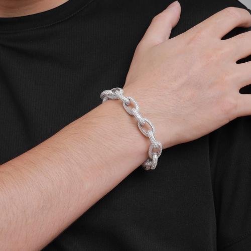 925er Sterling Silber Armband, unisex & verschiedene Größen vorhanden & mit Strass, verkauft von PC