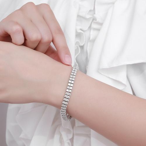 925 Sterling Silver Bracelet with Moissanite Unisex Sold By PC