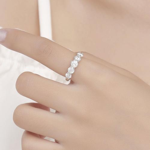 925 Sterling Silver Finger Ring with Moissanite & for woman & with rhinestone US Ring Sold By PC