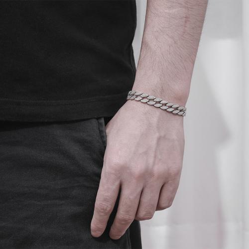 925 sterling zilver Armband, verschillende grootte voor keus & voor de mens & met strass, Verkocht door PC