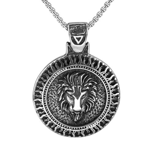 Titanium Steel Pendants Lion polished vintage & for man & blacken Sold By PC