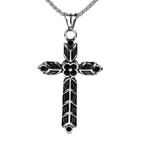 Titanium Steel Pendants Cross polished vintage & for man & blacken Sold By PC