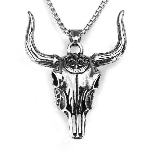 Titanium Steel Pendants Bull polished vintage & for man Sold By PC