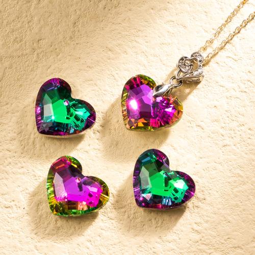 Crystal Pendants Heart plated DIY Sold By Bag