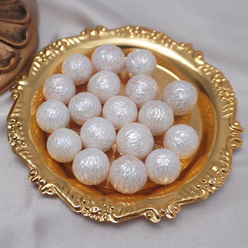 Natural Freshwater Pearl Loose Beads Slightly Round DIY & no hole white 14-15mm Sold By PC